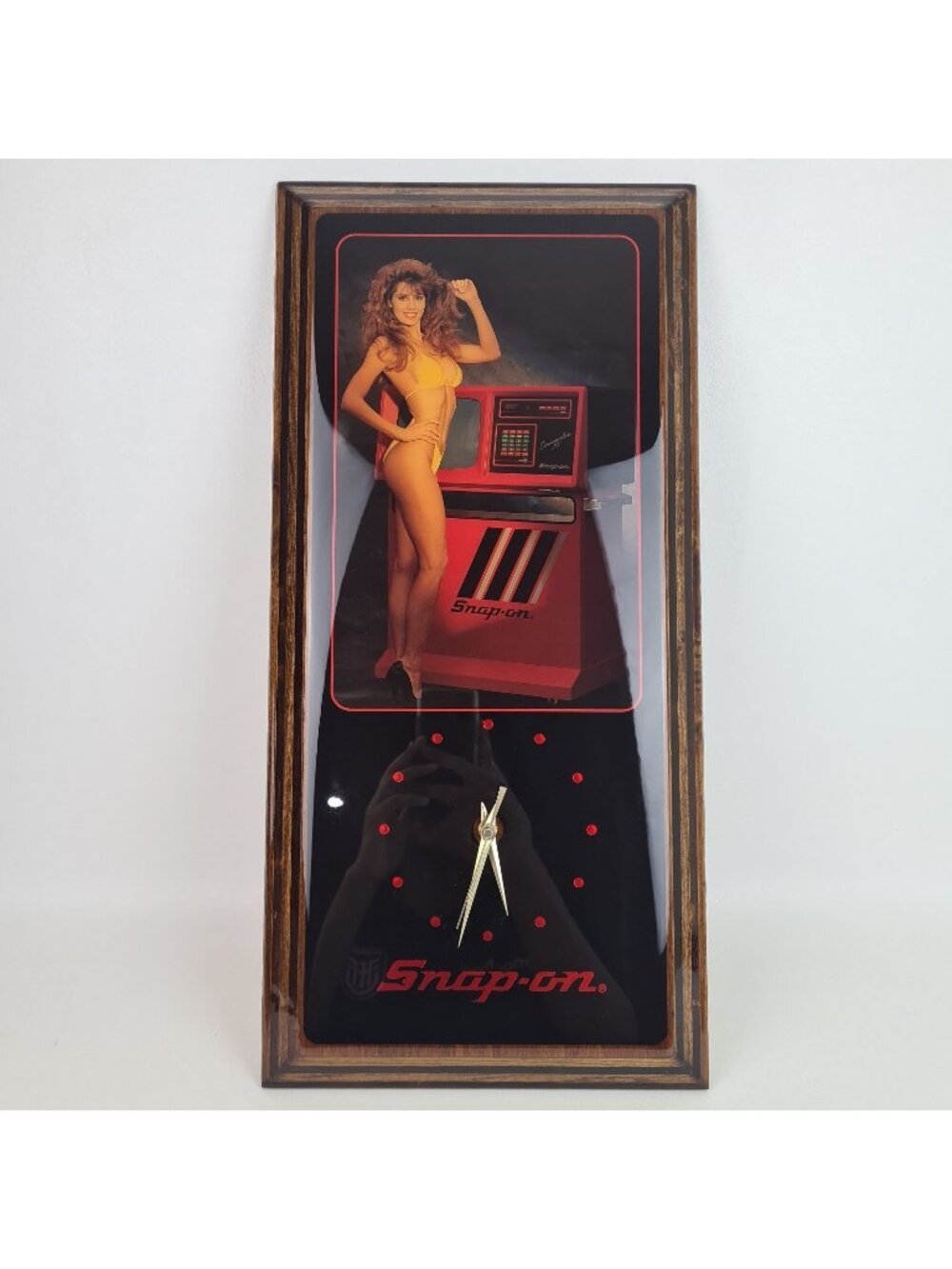 Snap On Tools Wall Clock Pin Up Bikini Model Girl I14 Room Decoration Vntg